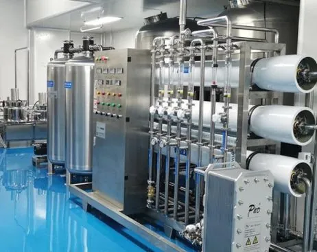 Commercial reverse-osmosis skid with membrane housings, pumps and controls